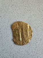 Gold hammered coin , henry viii crown of the double rose. coin has been slipped