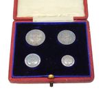 King Edward VII Original Boxed Silver Proof Maundy Coin Set Antique 1906