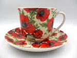Gift Boxed Jumbo cup and saucer in Red Poppy design.