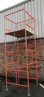 SCAFFOLD TOWER 4' X 4'   DIY   14ft WORKING HEIGHT, PPC SAFETY ORANGE TOWERS