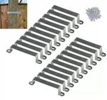 20X Fence Post Security Brackets Galvanised Steel Panel Brackets Fits 4” Post