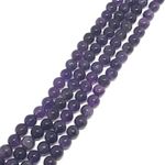 Natural Amethyst Round Gemstone beads 7mm, hand polished