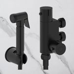 Douche Bidet Shattaff  Black Muslim Shower Spray Brass Thermostatic Kit Set