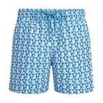 Mens Vilebrequin Moorea Tortues Blue Small Turtles Net Logo Swim Beach Shorts