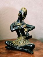 Vintage Bronze South Asian Musician Statue Figurine