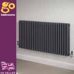 Anthracite Traditional 3 Column Radiator 600x1190mm Horizontal Central Heating