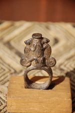 Lobi Bronze  Double Chameleon Ring 1, Burkina Faso