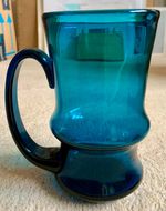 Vintage Swedish blue glass mug from the Boda Blue Series