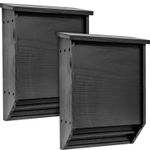 2 Pack Wooden 2 Chamber Bat Houses – Black Timber Wildlife Roosting Boxes