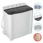 8.5kg Twin Tub Portable Washing Machine Compact Mini Laundry Washer Spin Dryer