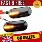 SMOKED DYNAMIC FLOWING SEQUENTIAL LED SIDE REPEATERS INDICATORS LIGHT For VW T5~