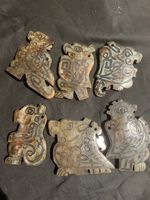 6Pcs Large Excellent Chinese Old Hetian Jade Hand Carved *Shang Bird* Pendants