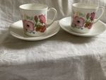 TWO  x  WEDGWOOD   'Meadow Sweet'  CUPS & SAUCERS