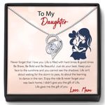 To My Daughter Gifts from Mum Dad Silver Necklace for Daughter Christmas Gifts