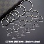 Stainless Steel Key Ring Split Rings 10/15/20/25/28-40mm Keychain Metal Loop