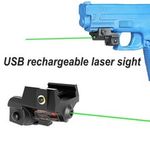 USB Rechargeable Red / Green Laser Sight Scope For Glock 17 19 20 Pistol Handgun