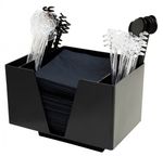 Black Bar Caddy, 3 Part Bar Organiser,Cocktail Accessories,Storage Unit,Bar Tidy