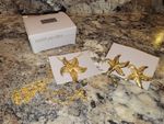 Vintage~Avon~Gold Tone Starfish Pendant Necklace & Pierced Earrings...
