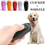 2-in-1 Pack DOG CLICKER & WHISTLE PET PUPPY TRAINING OBEDIENCE AGILITY TRAINER