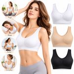 Womens Seamless Comfort Bra Comfy Shapewear Sports Stretch Crop Top Vest Support