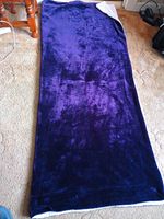 Reversible Fleece Sofa Throw Blanket Purple & White Rectangle for Bedroom