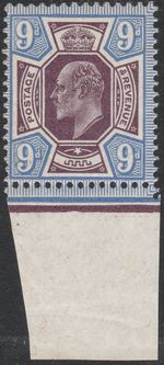 1911 SOMERSET HSE SG307 9d PURPLE & BLUE UNMOUNTED MINT MNH MARGINAL