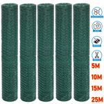 5-25M/Roll Galvanised Chicken Wire - Many Dimensions, Hole Apertures And Gauges