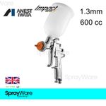 Anest Iwata AZ3 Air Gunsa HTE S Impact Gravity Spray Gun 1.3 mm 600cc Chrome