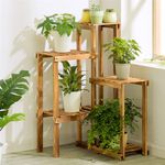 Wisfor 6 Tier Corner Plant Stand Shelf Wood Planter Holder Garden Display Rack
