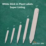 Plant Labels White Plastic Stick in ID Name Marker Tags Pots Trays Bulbs Seeds