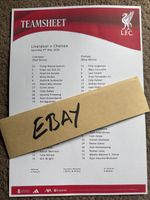 SCARCE COLOUR TEAMSHEET 9/5/2026 LIVERPOOL v CHELSEA BRAND NEW UNFOLDED