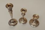 3 x Sterling Silver Candlesticks