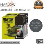UPOL RAPTOR BED LINER COATING 3.8L 4 BOTTLE KIT  - RAL 7016 ANTHRACITE GREY