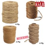 Twine String Rope Heavy Duty Garden Tool 3,4 ply Natural Brown New, Free Ship