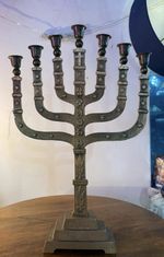 Vintage Seven Branch Menorah - 12 Tribes of Israel