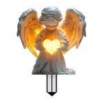 Weatherproof, Angel For Grave, Weatherproof, Solar Angel Garden Statue Grave Dec