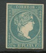SPANISH WEST INDIES 1857 Queen Isabella II 1/2 R. Blue MNH MULTIPLE VARIETY