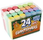 24 Coloured Chalks For Kids Giant Chalk Outdoor Pavement Drawing Chunky Jumbo