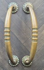 Pair of Georgian Brass Door Pull Handles Concealed Fastener x2 Pairs Available