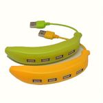 Ultra Slim Portable Banana HUB 4 Port USB 3.0 and 2.0 Hub Expander