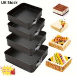 STEEL SQUARE NON STICK SPRING FORM CAKE BAKING BAKE TIN TRAY BAKEWARE MOULD