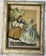 Antique Fashion 3D Shadow Box with Exquisitely Dressed Figures