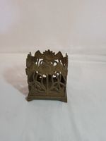 ANTIQUE ART NOUVEAU BRASS DESK ORGANISER Intricate sunflower design