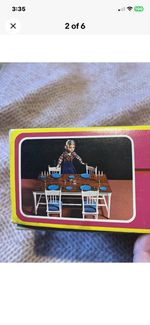Vintage Sindy Dining Table And 4 Chairs Boxed Dolls House Scene setter 1:6 Scale