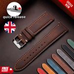 Quality Crazy Horse Cowhide Watch Strap Quick Release Genuine Leather Band 14-24