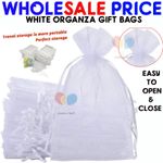 10 50 100pcs White Luxury Organza Wedding Favour Gift Candy Bags Pouch Xmas Deco