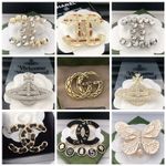 Brooch Flower Enamel Rhinestone Lady Crystal Corsage Jewellery Pearls Charm Pin