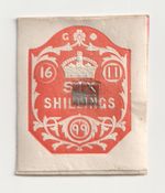 QV Embossed Fiscal Royal Document Cut out with Royal QV Stamp on reverse