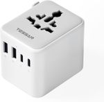 Universal Travel Adapter Worldwide with 2 USB C & 2 USB A Ports for EU USA UK AU