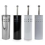 STAINLESS STEEL BATHROOM TOILET CLEANING BRUSH & HOLDER FREE STANDING SET